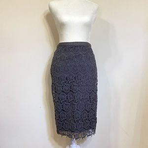Gray lace pencil skirt